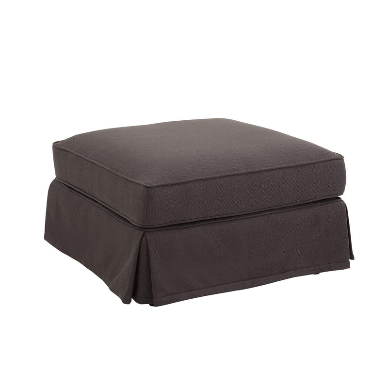 Oneworld Collection unused Ottoman Slip Cover - Noosa Charcoal