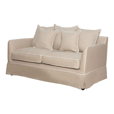 Oneworld Collection sofas Noosa 2 Seat Natural with White Piping