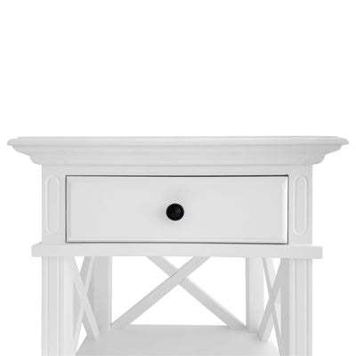 Oneworld Collection bedroom furniture Sorrento White Bedside Table