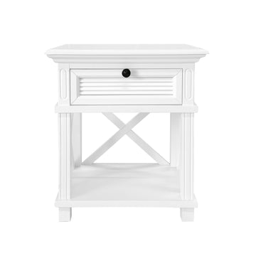 West Beach Hamptons Bedside Table W/Drawer White