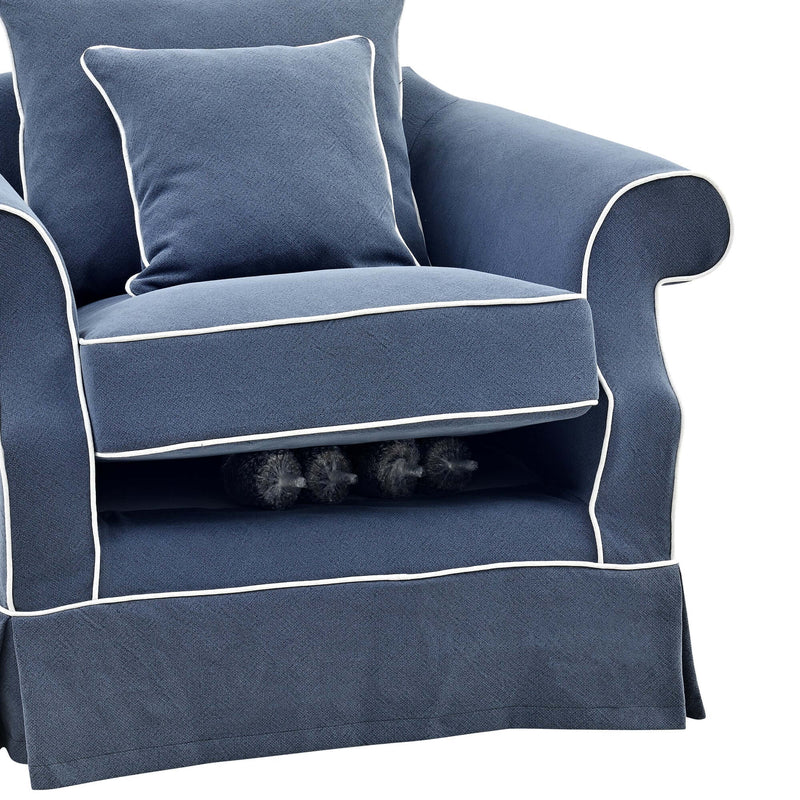 Oneworld Collection armchairs Armchair Slip Cover - Avalon Navy