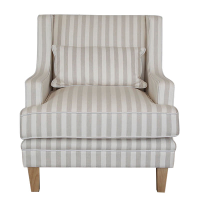 Oneworld Collection armchairs Bondi Armchair Nat Stripe/White Piping