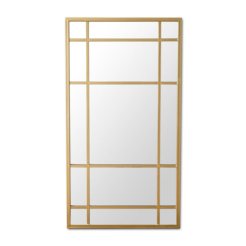 Oneworld Collection mirrors Lucia Gold Rimmed 15 Pane Mirror