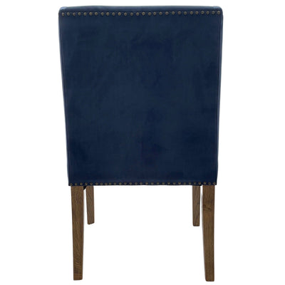 Oneworld Collection chairs & stools Ithaca Navy Velvet Dining Chair W/Studs