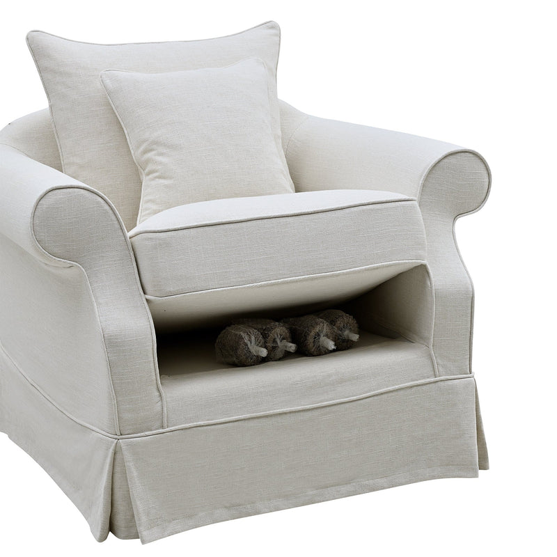 Oneworld Collection NZ armchairs Armchair Slip Cover - Avalon Ivory