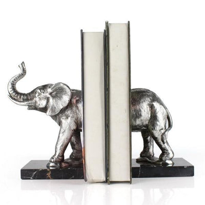 Oneworld Collection bookends Silver Elephant Bookends