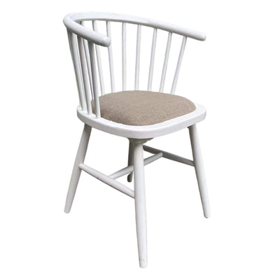 Oneworld Collection NZ dining chairs Round Curved Strip Back Dining Chair White