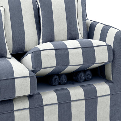 Oneworld Collection sofas Noosa 2 Seat Denim Cream Stripe
