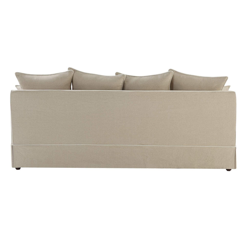 Oneworld Collection sofas Noosa 3 Seat Natural with White Piping