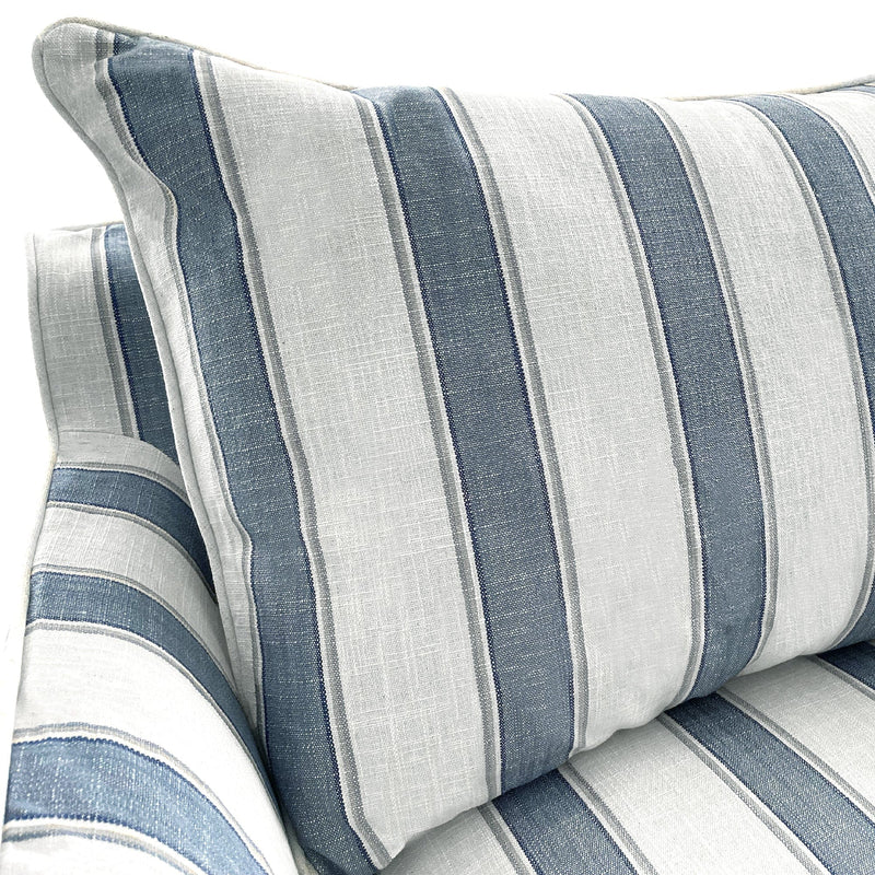 Latitude sofas Armchair Slip Cover - Noosa Blue Sky Stripe