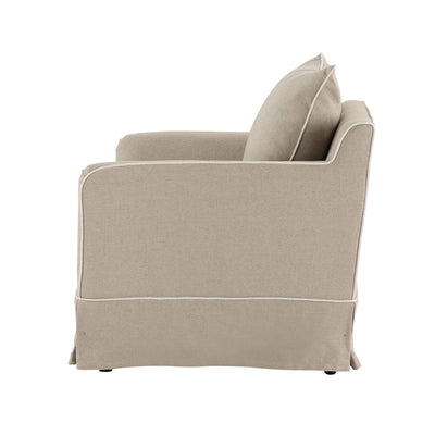 Oneworld Collection armchairs Noosa Armchair Natural with White Piping