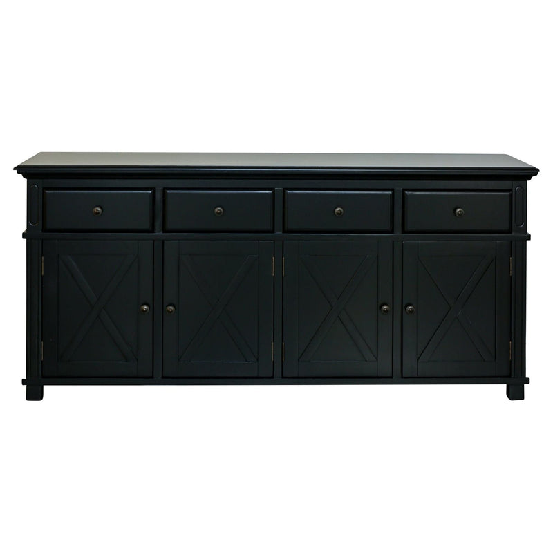 Oneworld Collection consoles & sideboards Sorrento Black 4 Door Buffet