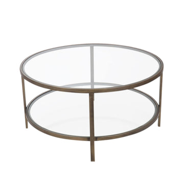 Palladium Glass and Brass Coffee Table