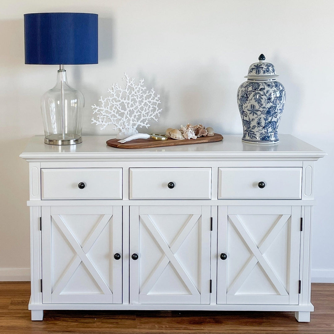Hampton White 3 Drawer Buffet Hamptons Style Interiors
