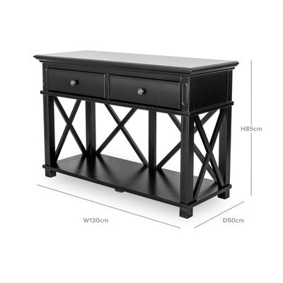 Oneworld Collection consoles & sideboards Sorrento 2 Draw Black Console