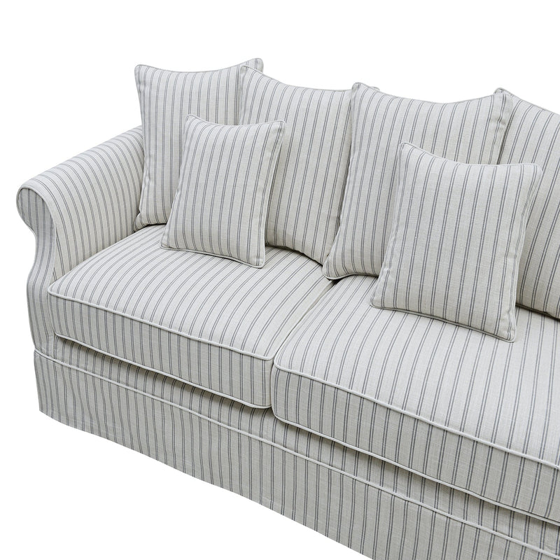 Oneworld Collection NZ sofas 3 Seat Slip Cover - Avalon Stone Stripe