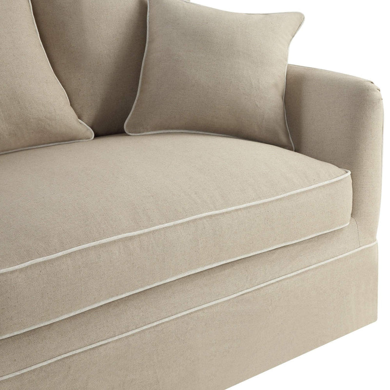 Oneworld Collection sofas Noosa 3 Seat Natural with White Piping